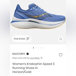 Saucony Endorphin Speed 3 Womens Size 8 Running Shoes Horizon/Gold Like New